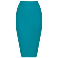 Knee-length Solid Color Slim Bandage Skirt 